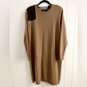 Lauren Ralph Lauren  cashmere blend sweater dress  midi  western size 2X camel